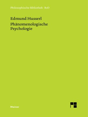 cover image of Phänomenologische Psychologie